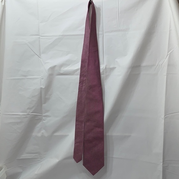 HENRY Jacobson Pink on Pink Checkered Pattern Silk 61” L 4” W - Picture 2 of 4